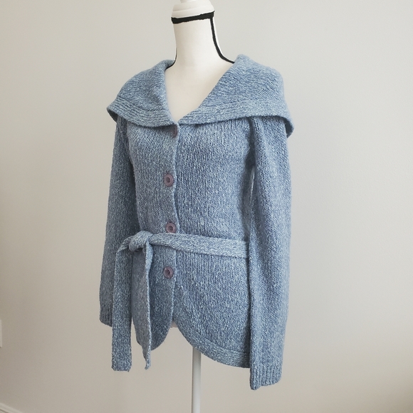 Anthropologie Sleeping on Snow Tie Waist Cardigan Sweater  Size Small - Picture 3 of 10